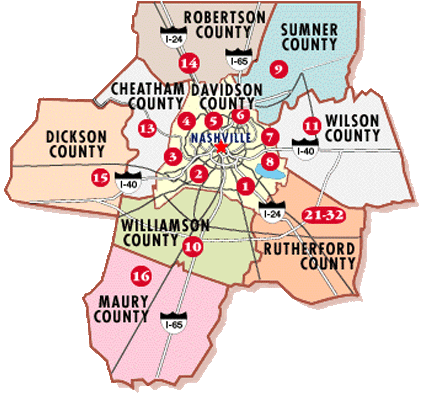 map of counties in nashville tn Neighborhoods In Nashville Tn Real Estate Mls Listings For Sale map of counties in nashville tn